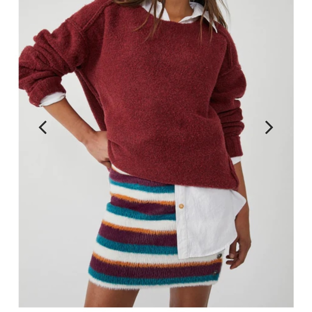 NWT Womens Free People Ciara Sweater Mini in Fig Jam Combo Mini Skirt - Picture 5 of 8
